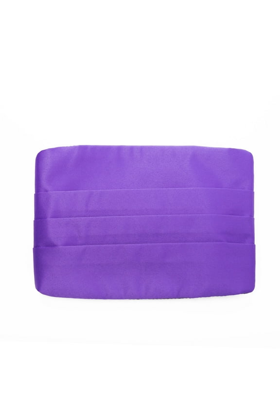 Men’s 4-pleat Poly Satin Solid Color Adjustable Cummerbund, Multiple Color Available