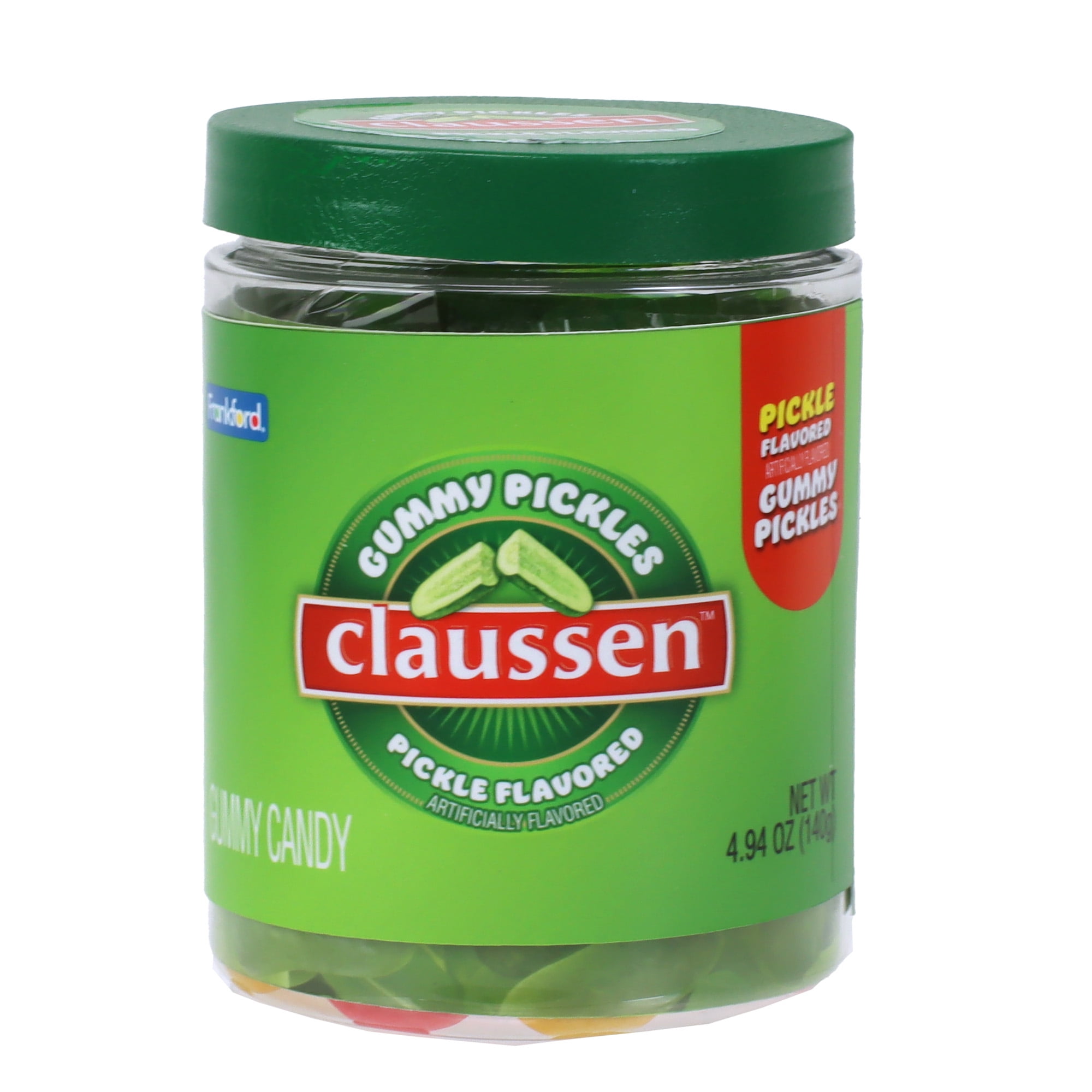 Frankford Claussen Gummy Pickle Jar with Pickle Flavored Gummies