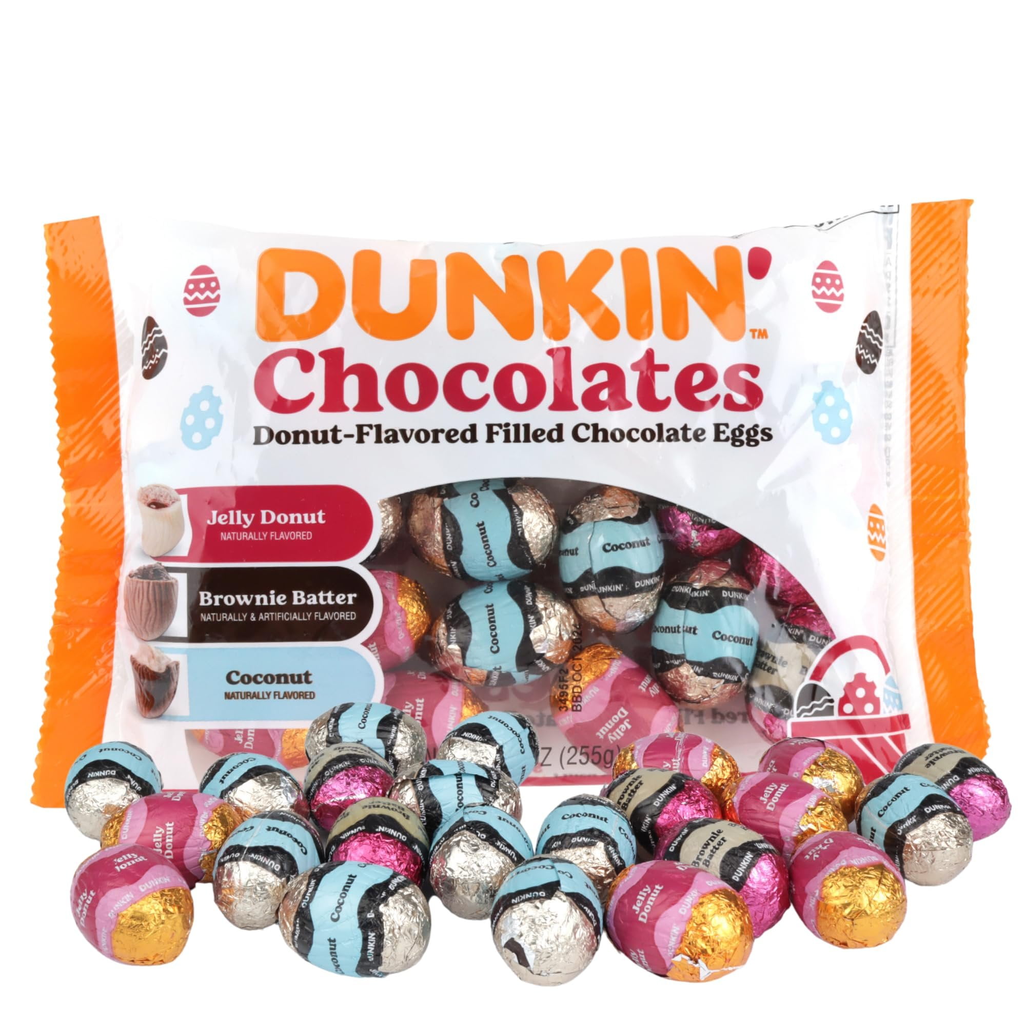 Frankford Dunkin Donut Filled Chocolate Eggs 9 Ounces