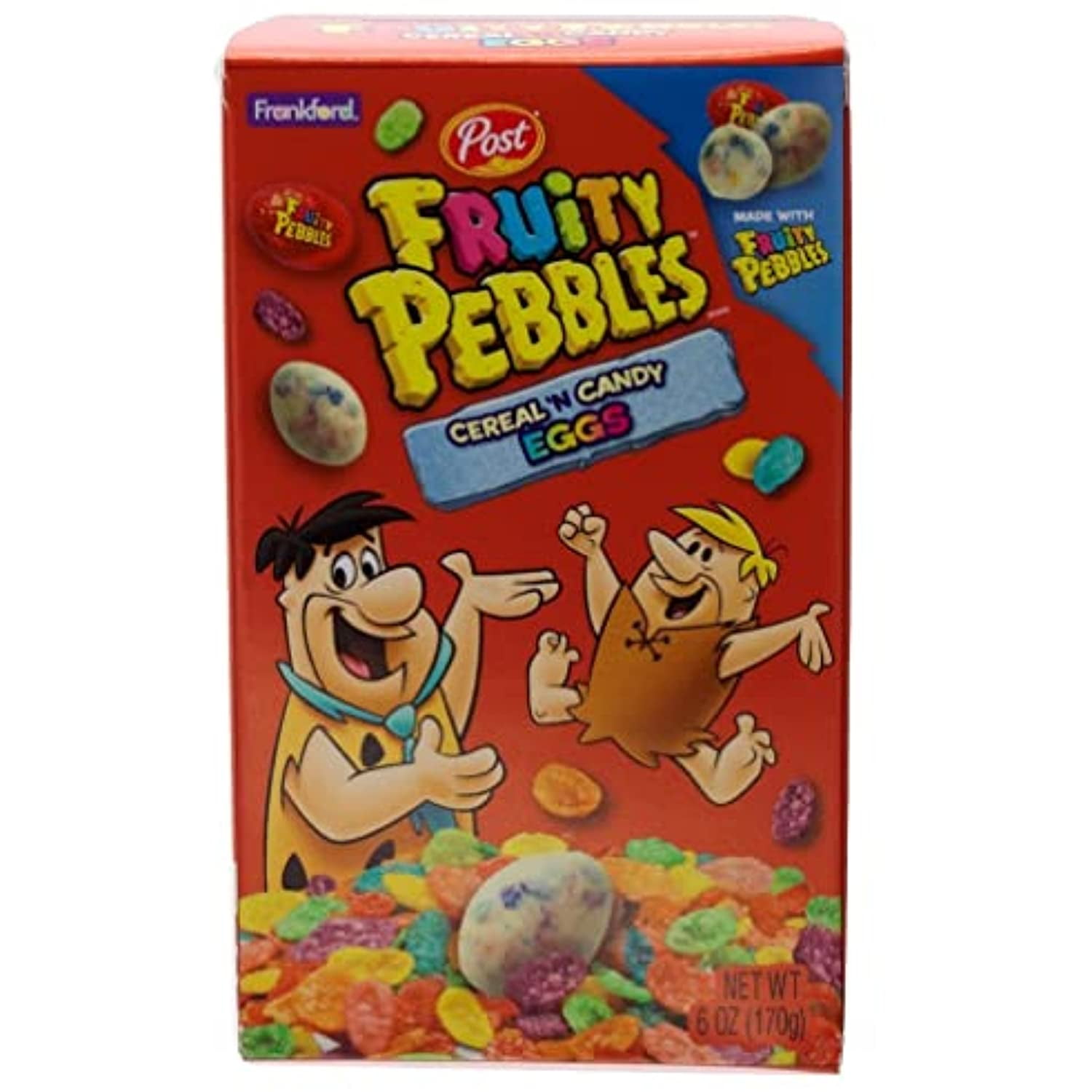 Frankford Fruity Pebbles Cereal N Candy Foil Wrapped Eggs, Cute Shareable Easter Candies, Goody