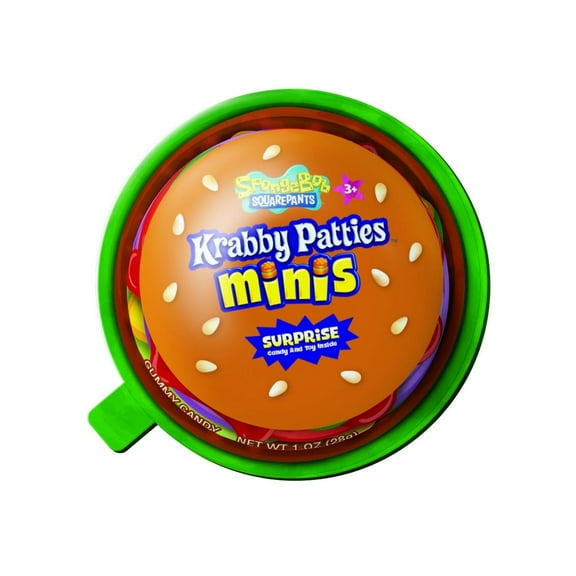 Frankford Krabby Patties Mini Surprise Gummy Candy with Toy, 1 Ounce