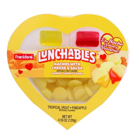 Frankford Lunchables Nachos with Fruit Flavor Cheese & Salsa Candy Heart, 4.55oz