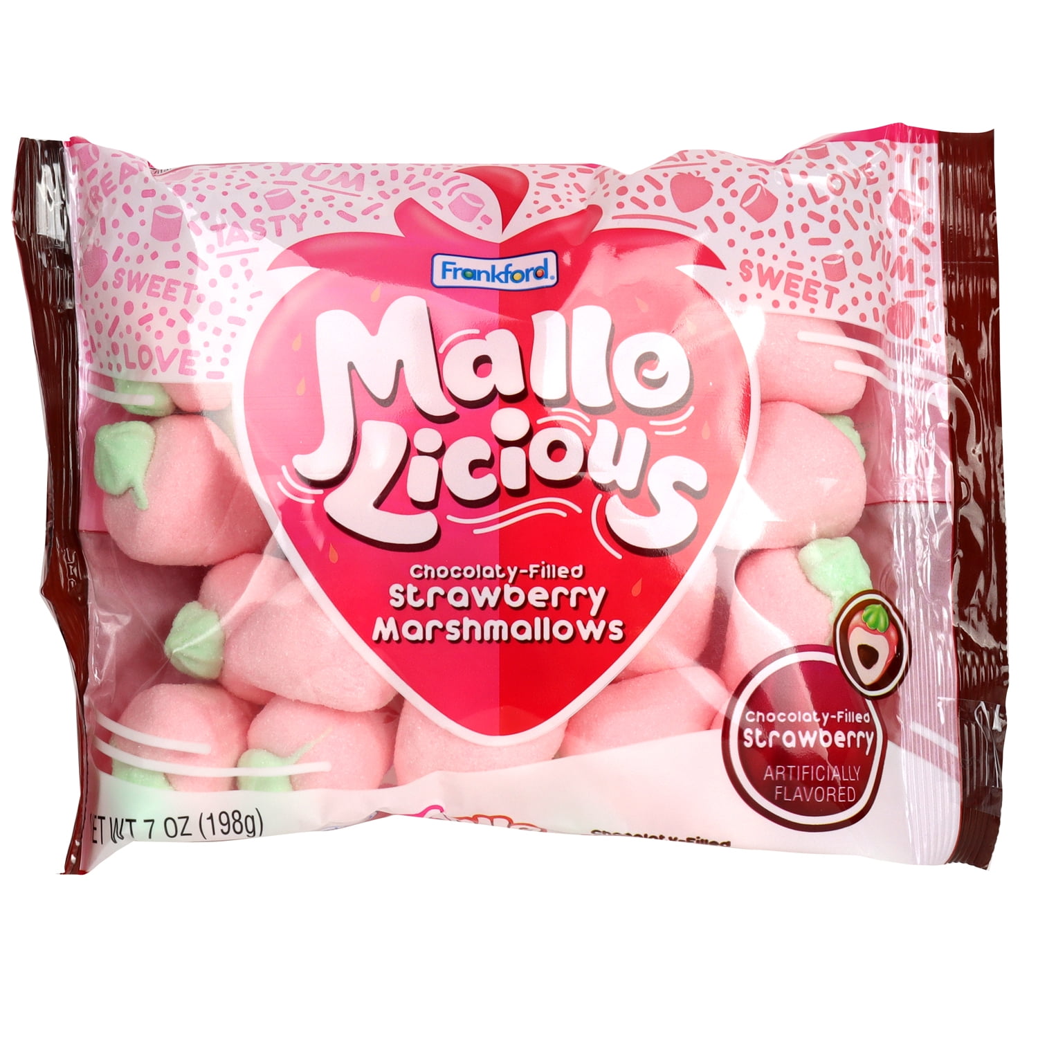 Frankford Mallolicious Chocolate Filled Strawberry Marshmallows 7 oz