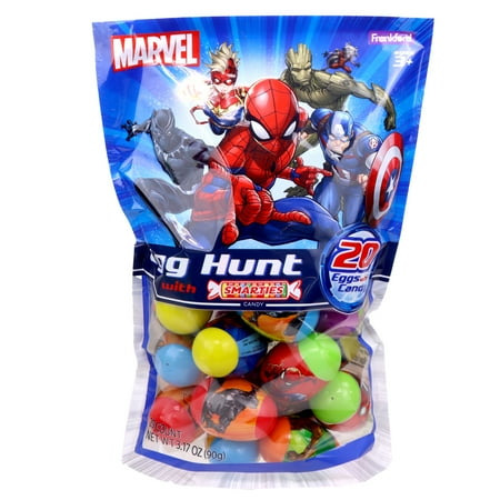 Frankford Marvel Universe 20 Count Easter Egg Hunt with Smarties Candy, 3.17oz