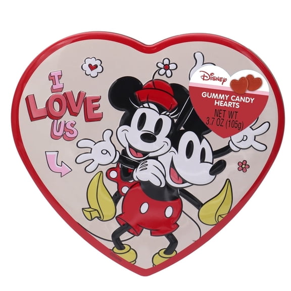 Frankford Mickey and Minnie Heart Tin with Gummies 3.7oz