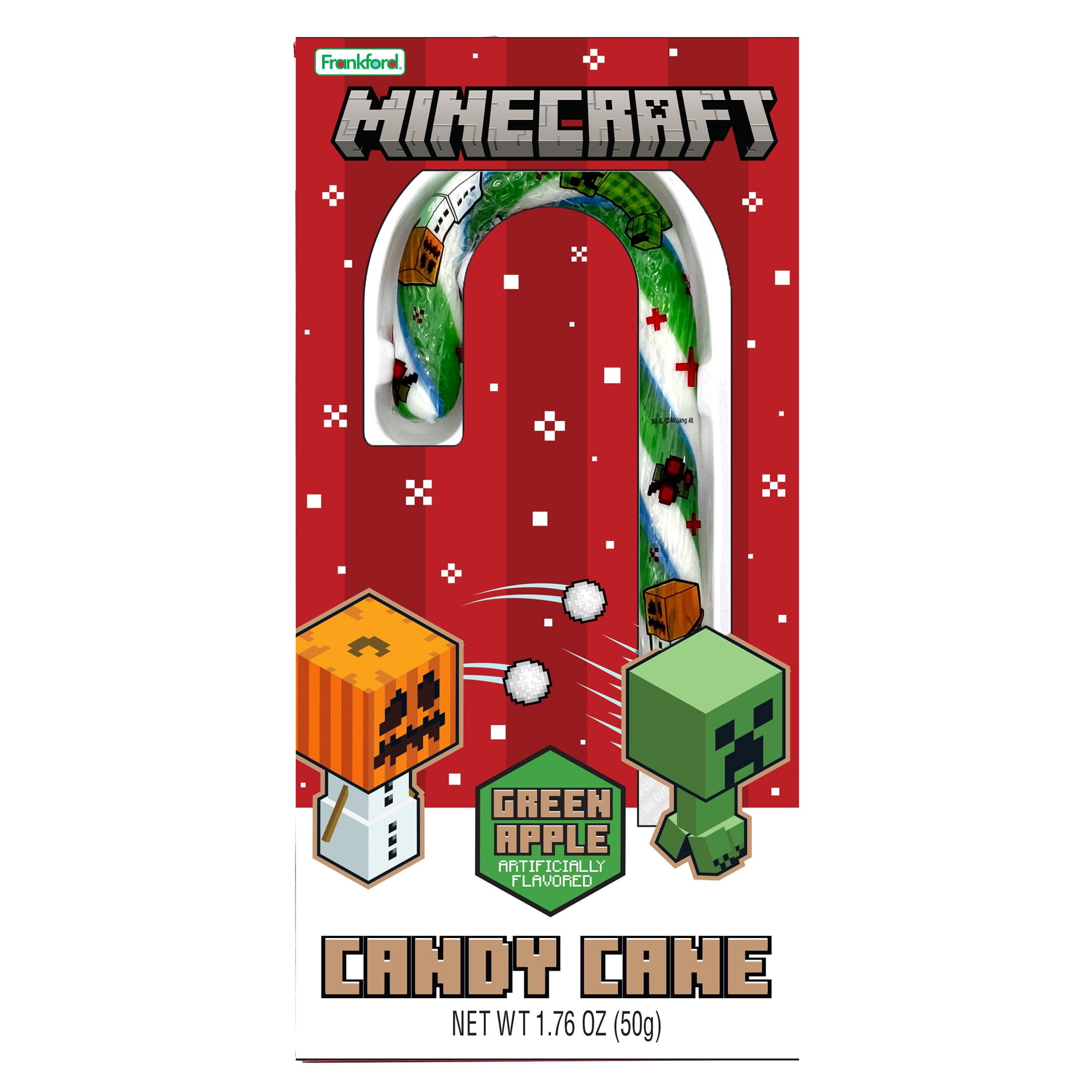 Frankford Minecraft Green Apple Flavored Giant Candy Cane, 1.76