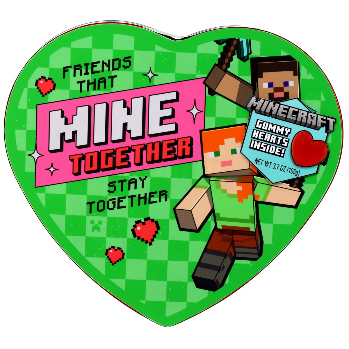 Frankford Minecraft Heart Tin with Heart Gummies 3.7oz