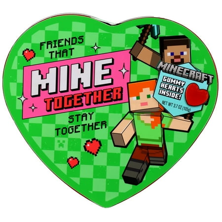 Frankford Minecraft Heart Tin with Heart Gummies 3.7oz