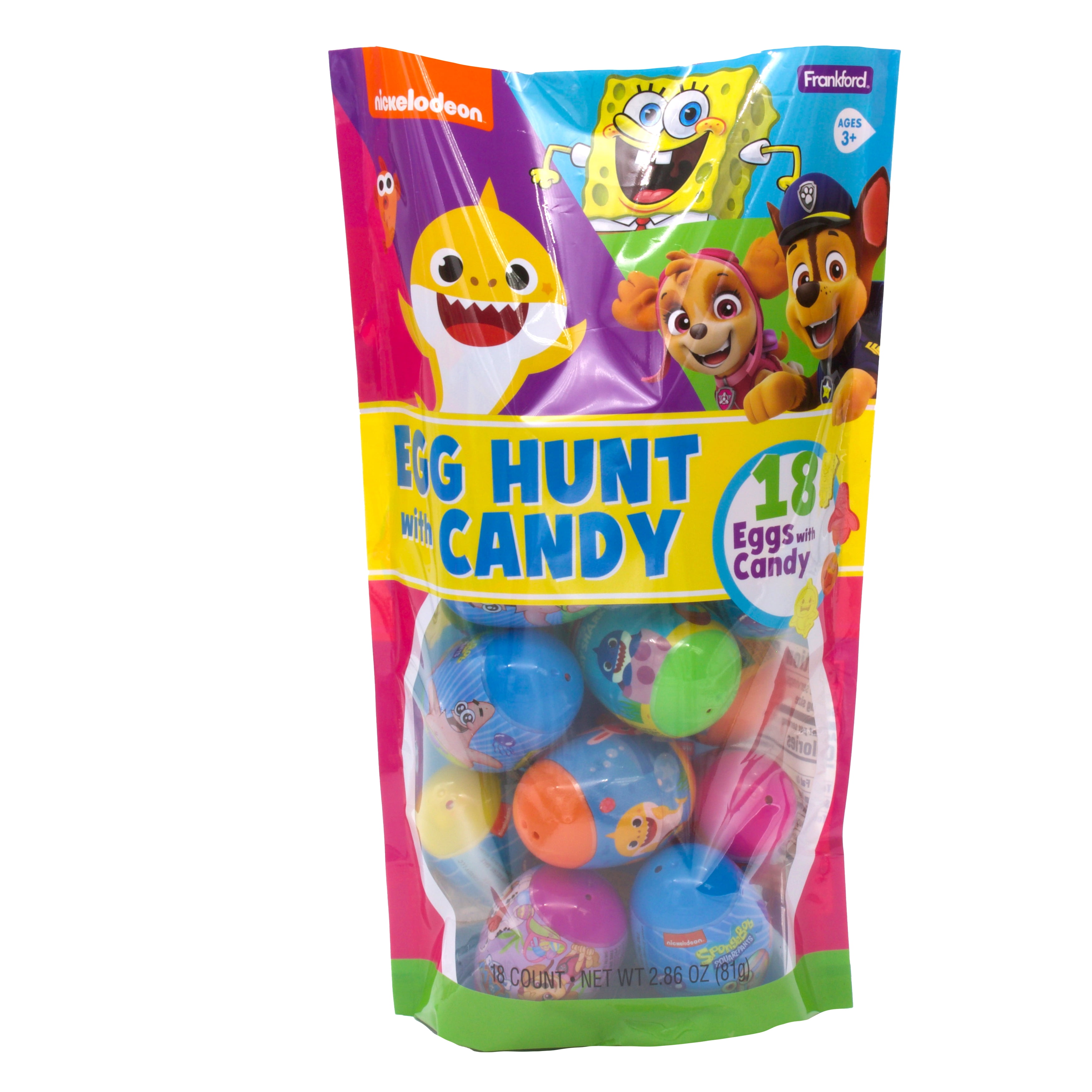Frankford, Nickelodeon 18 Count Easter Egg Hunt with Smarties Candy, 2.86oz