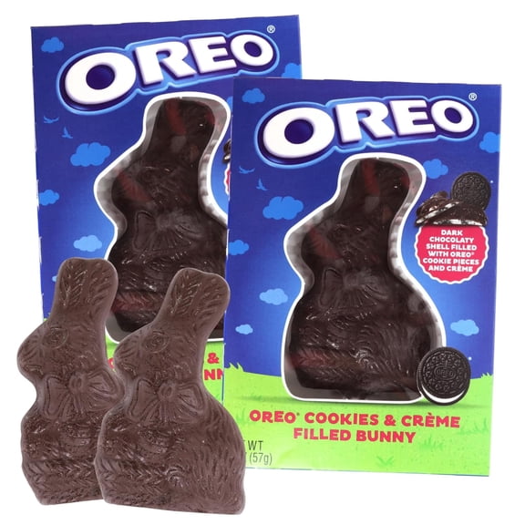 Frankford Oreo Chocolatey Cookies and Cream Bunnies, Easter Basket Stuffers, Pack of 2, 2 Ounces Each