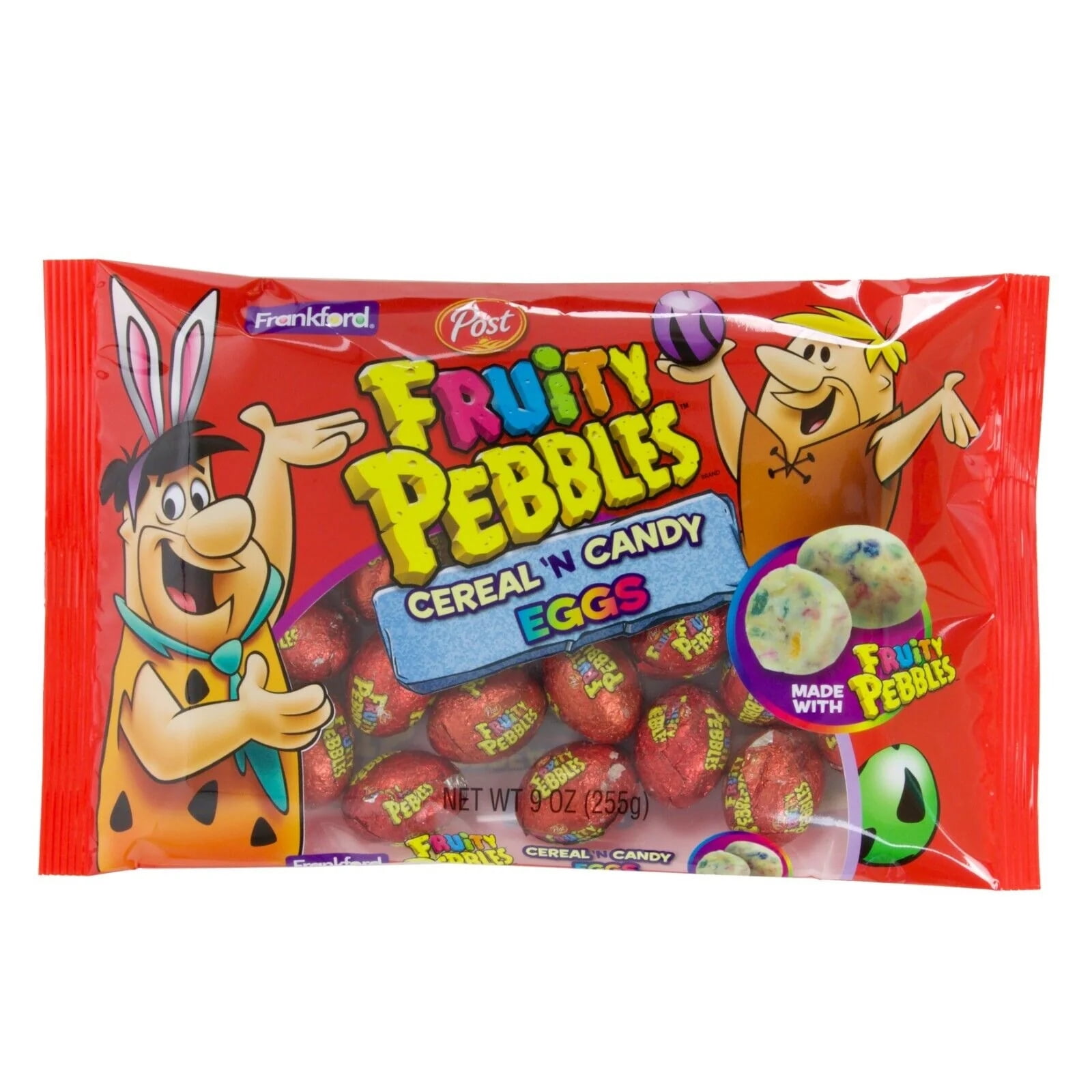 Frankford, Post Fruity Pebbles, Easter Cereal & Candy Eggs, 9oz