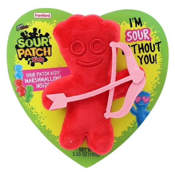 Frankford Sour Patch Kids Valentine's Marshmallow Heart Box with Plush 3.53oz