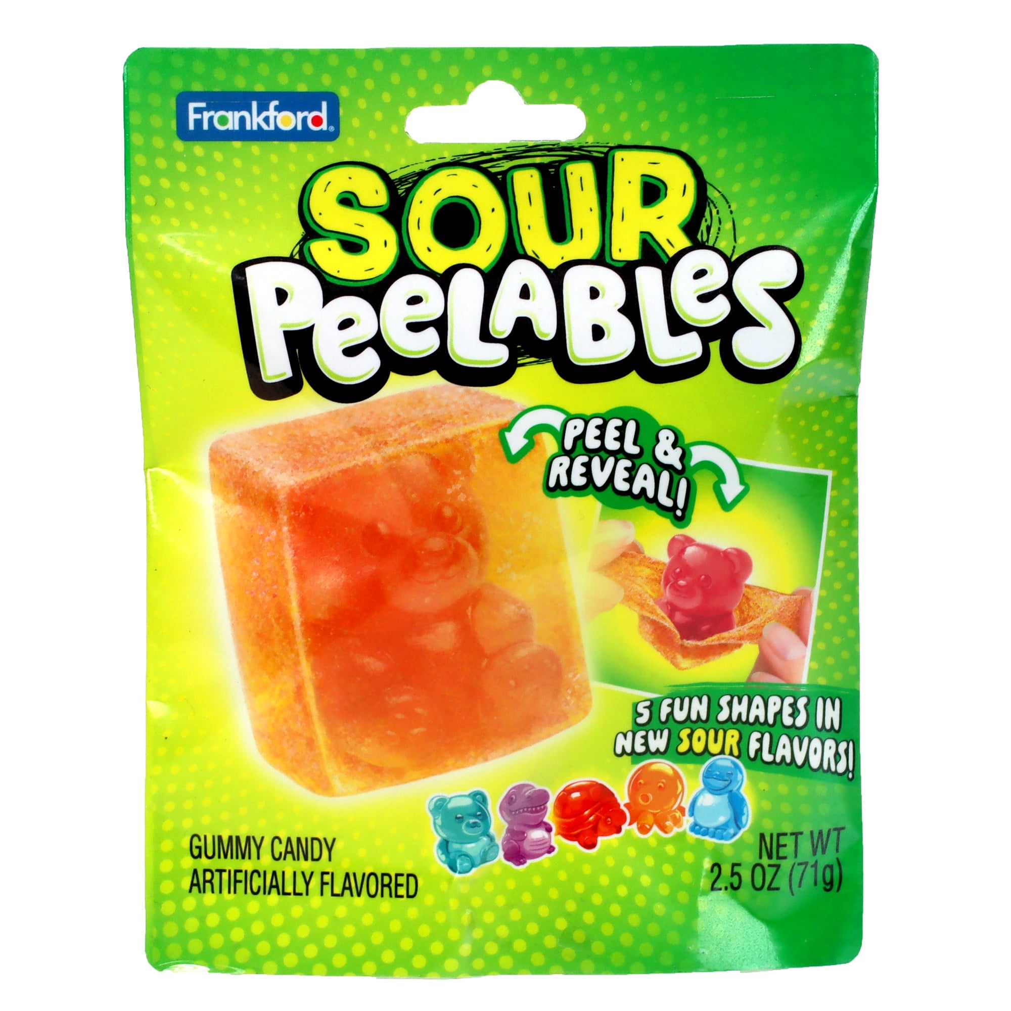 Frankford Sour Peelables Peel and Reveal Gummy Candy Peg Bag