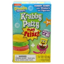 (2 pack) Frankford SpongeBob SquarePants Gummy Krabby Patty Plus Prize, Assorted Fruit Flavor, 1 oz