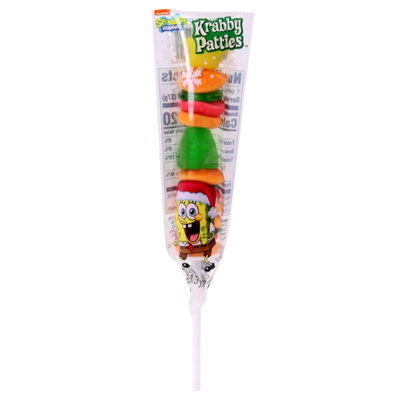 Frankford Spongebob Krabby Patties Holiday Gummy Candy Kabob Pop 1.31oz