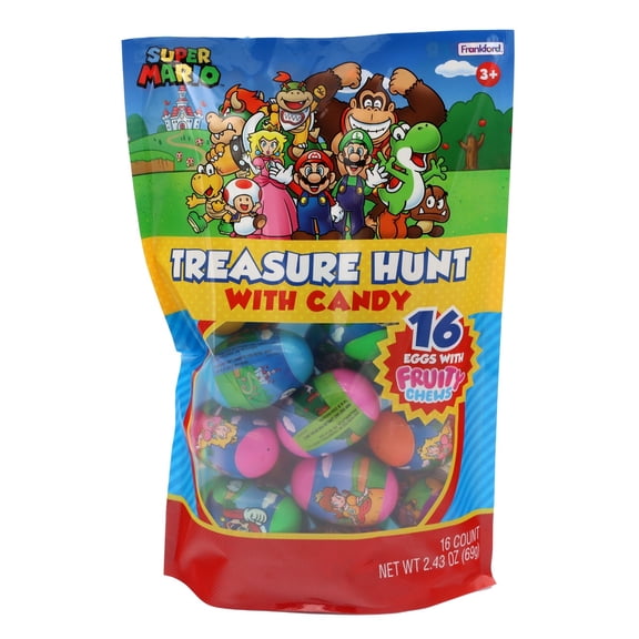 Frankford Super Mario Easter Treasure Hunt Eggs with Fruity Chews Candy