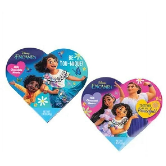 Frankford Valentine's Day Disney Encanto Milk Chocolate Hearts, 1.6 Ounce Heart Gift Box - 2 Boxes 1 of Each