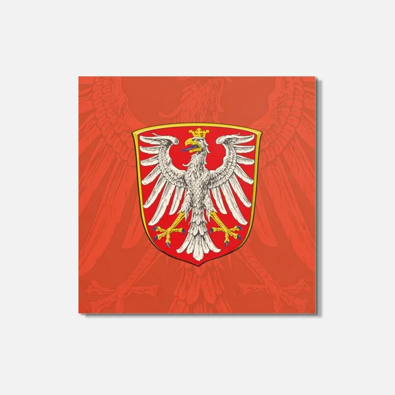 Frankfurt City Coat Of Arms Germany 4'' X 4'' Square Wooden Coaster