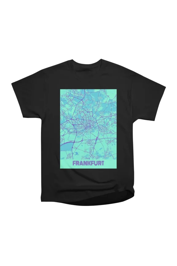 Frankfurt Germary Galaxy City Map T-Shirt Tee Gift For Him Merch For Her Apparel For Frien
