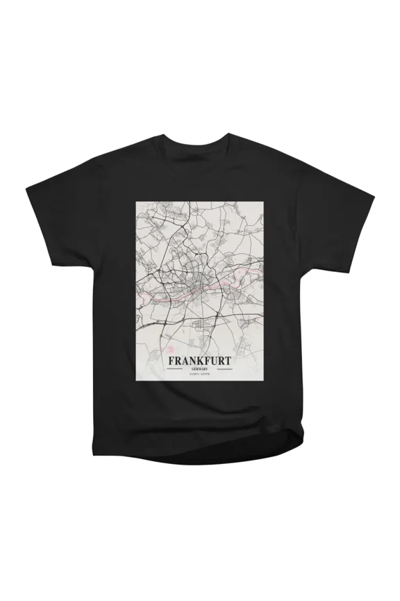 Frankfurt Germary Neapolitan City Map T-Shirt Tee Gift For Him Merch For Her Apparel For F