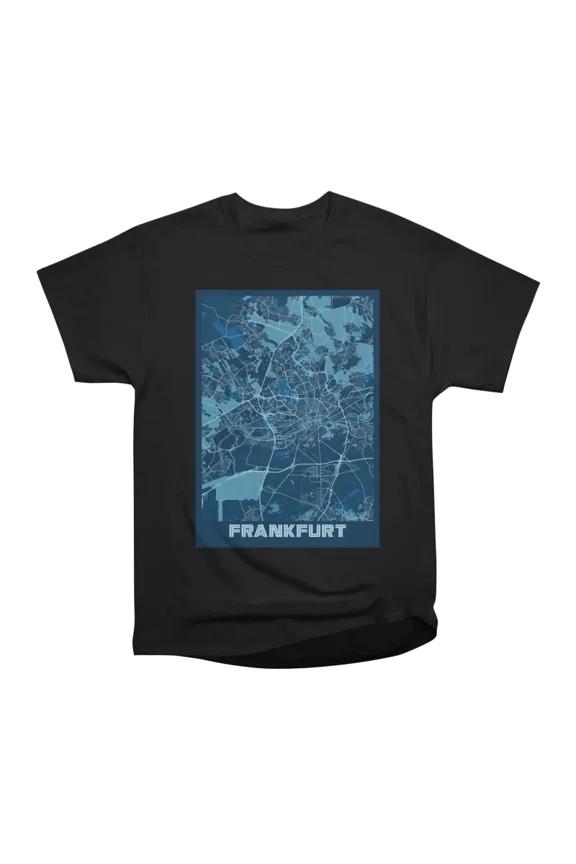 Frankfurt Germary Peace City Map T-Shirt Tee Gift For Him Merch For Her Apparel For Friend