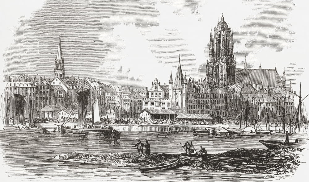 Frankfurt Am Main Hesse Germany In The 19Th Century From Pictures From The German Fatherland Published C1880 Canvas Art - Ken Welsh Design Pics (40 x 22)