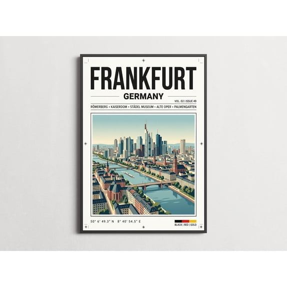 Frankfurt Modern Mid-century Screen And Color-block Shapes Poster ...