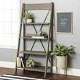 thumbnail image 1 of Frankie 68" Solid Wood Ladder Bookcase with 4-Fixed Shelves in Gray, 1 of 15