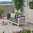 thumbnail image 1 of Frankie Outdoor Acacia Wood Sectional Loveseat with Cushions, Weathered Gray, Dark Gray, 1 of 6