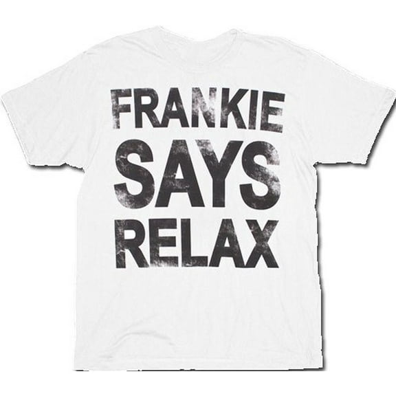 Frankie Says Relax Adult White Distressed T-Shirt