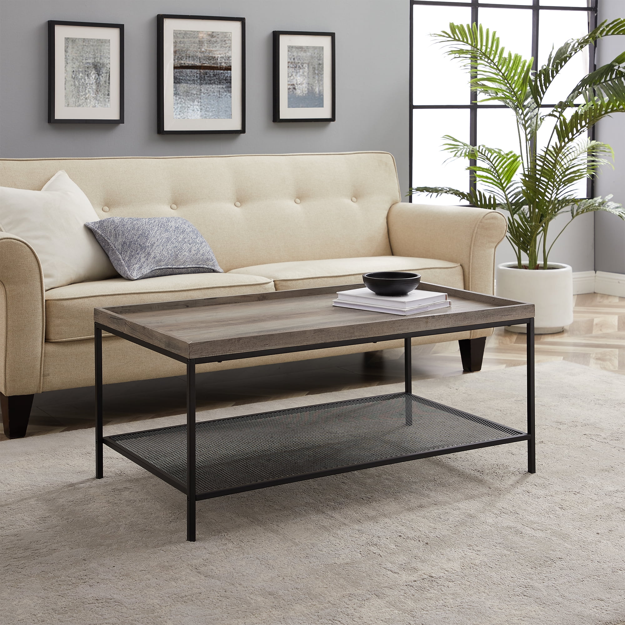 Grey tray 2024 for coffee table