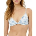 thumbnail image 1 of Frankie's Bikinis YOME TOILE BLUE Scarlet Printed Plunge Bikini Top, US X-Small, 1 of 4