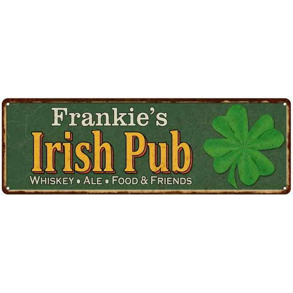 Frankie's Irish Pub Metal Sign Bar Man Cave 8x24 108240010402