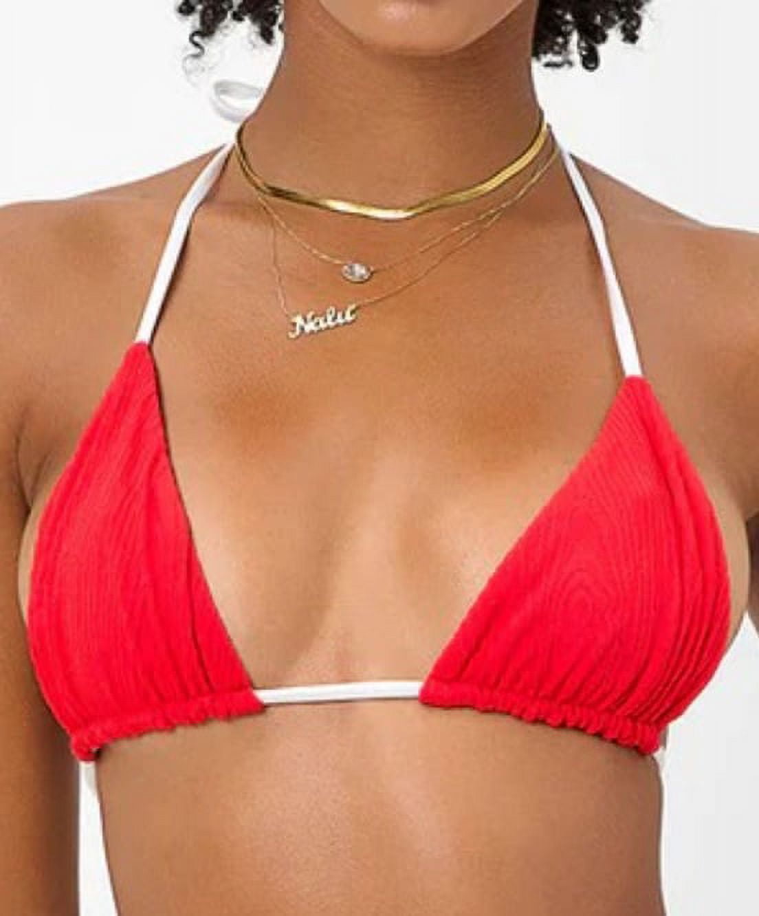 Frankies Bikinis FLAME Tia Textured Triangle Bikini Swim Top Frankies Bikinis FLAME Tia Textured Triangle Bikini Swim Top