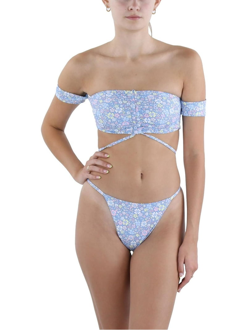 水着・ラッシュガード Frankies bikinis top and bottom Frankies Bikinis Womens Jagger Floral Print Off-The-Shoulder