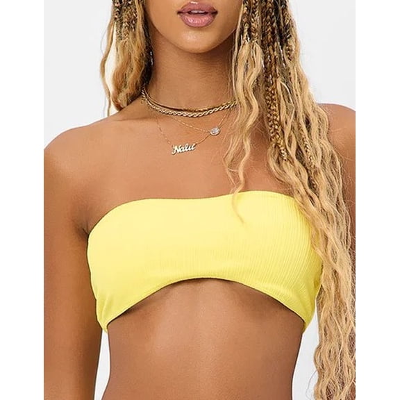 Frankies Bikinis Womens Jean Bandeau Strapless Bikini Swim Top