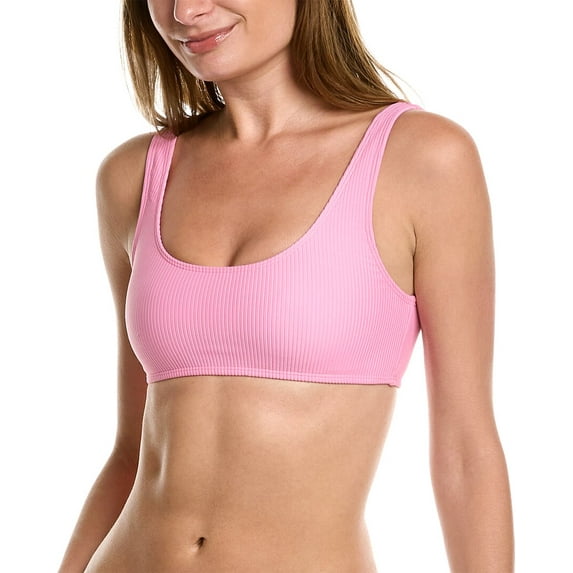 Frankies womens Bikinis Connor Ribbed Bikini Top, m, Pink