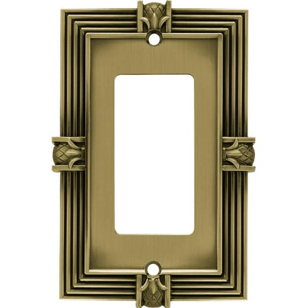 Franklin Brass Pineapple (1-Pack) Decorative Light Switch Cover Tumbled Antique Brass 1-Gang Decorator/Rocker Wall Plate Electrical Outlet Guard 64473