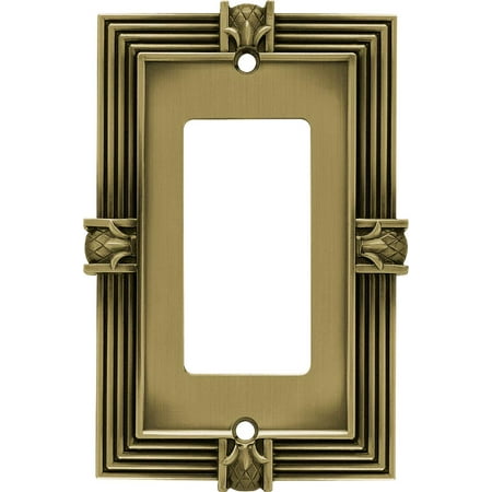 Franklin Brass Pineapple (1-Pack) Decorative Light Switch Cover Tumbled Antique Brass 1-Gang Decorator/Rocker Wall Plate Electrical Outlet Guard 64473