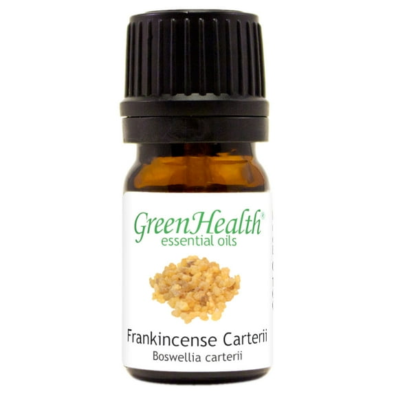 Frankincense Carterii Essential Oil - 1/6 fl oz (5 ml) Glass Bottle w/ Euro Dropper - 100% Pure Essential Oil by GreenHealth