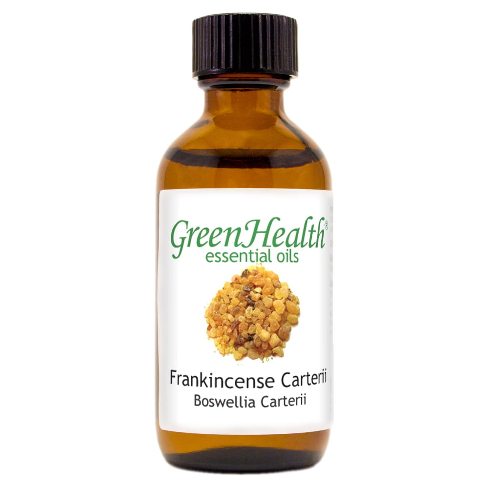 Frankincense Carterii Essential Oil - 2 fl oz - Amber Glass Bottle w/ Cap - GreenHealth