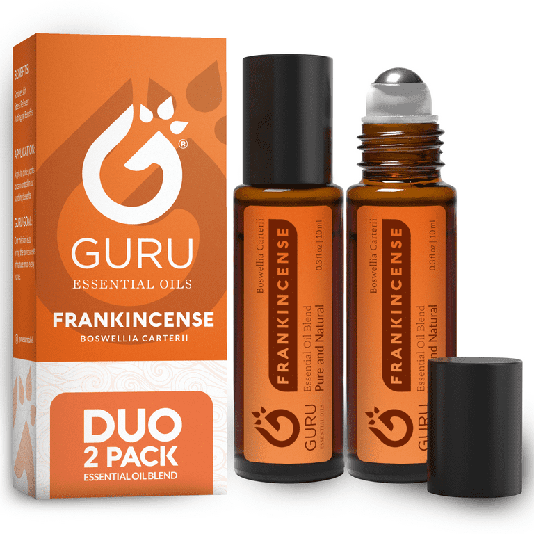 Frankincense Essential Oil Roll Ons (2 Pack) - Organic Frankincense  Essential Oil for Skin & Massage - Premium Therapeutic Grade Aromatherapy  Rollers
