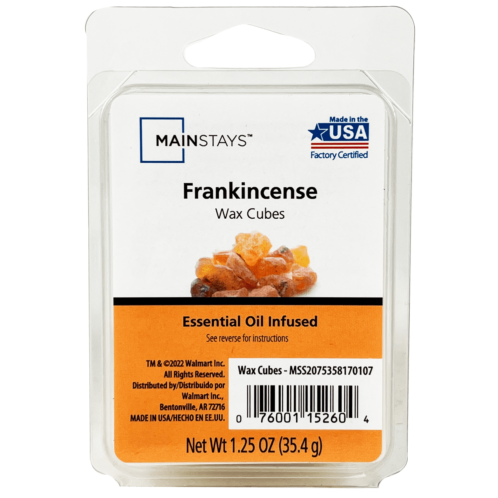 Frankincense Essential Oil Scented Wax Melts, Mainstays, 1.25 oz (1