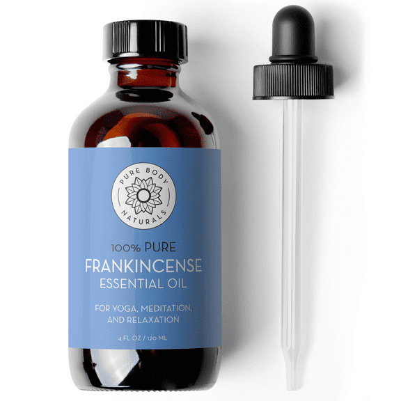 Frankincense Essential Oil for Diffuser, Skin, Meditation and Yoga, 4 fl oz by Pure Body Naturals