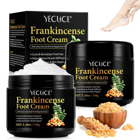 Frankincense Foot Cream – Soothing & Revitalizing Care, Softens Tired Feet, Long-Lasting Comfort - 2Pack