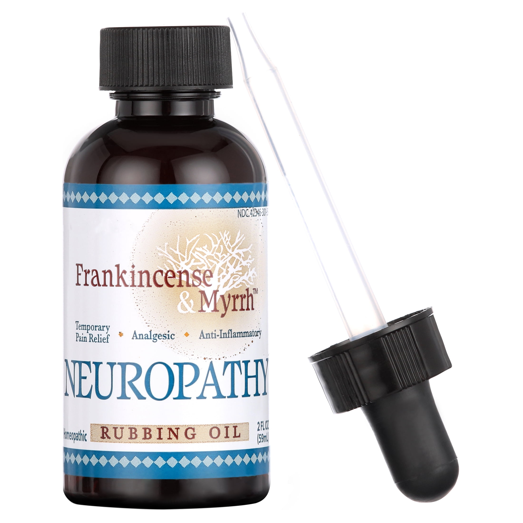 Frankincense & Myrrh Rubbing Oil, Neuropathy - 2 fl oz tube