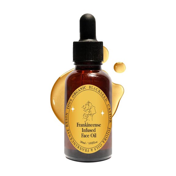 Frankincense Oil for Face Organic, Castor & Jojoba Oils for Face, Facial Moisturizer Cold Pressed Natural Hydrates, Makes Skin Smooth & Firm
