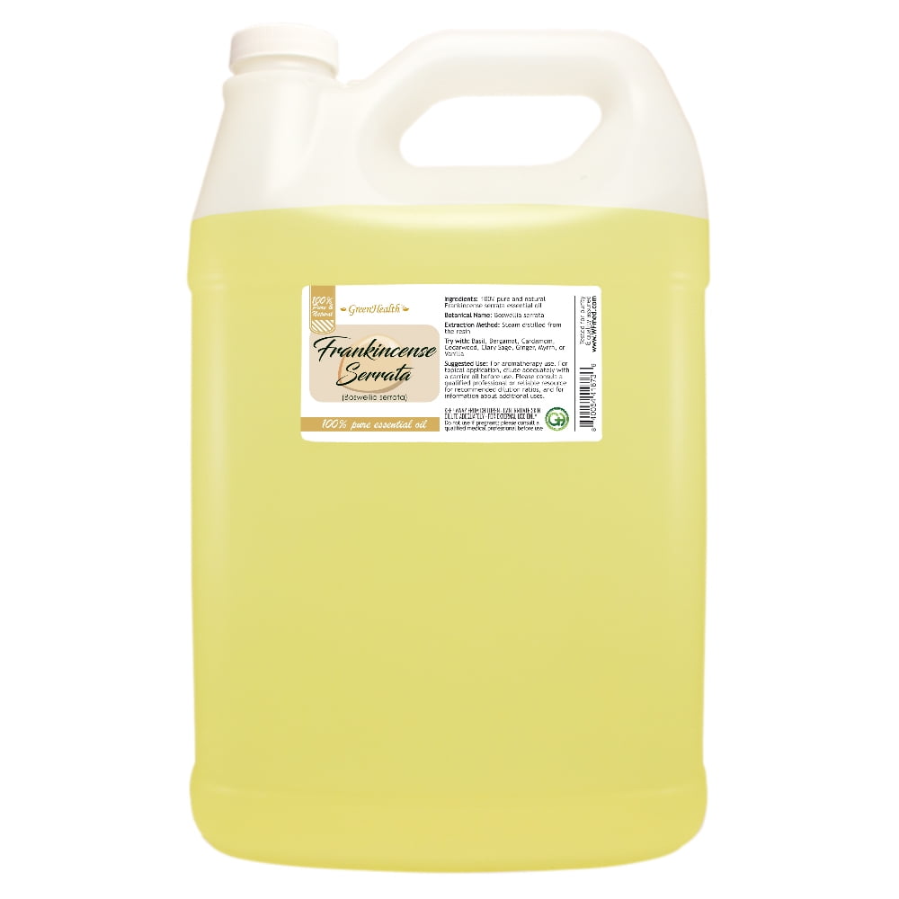 GreenHealth Frankincense Serrata Essential Oil 1 Gallon Clear Plastic Jug with Cap