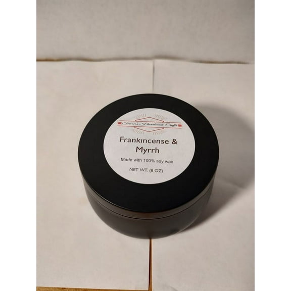 Frankincense and Myrrh Candle, Saxon's Handmade Crafts, LLC, 8 Ounce, 1 Pack, 56 Hour Burn Time