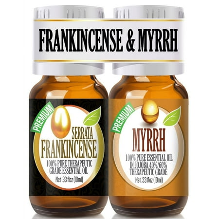 Frankincense and Myrrh Essential Oil Combo Pack 100 Pure, Best Therapeutic Grade Essential Oil - 2/10ml